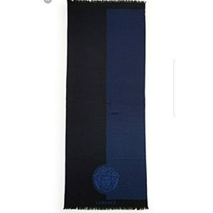 Authentic Versace Sciarpa Color Block Blue Scarf